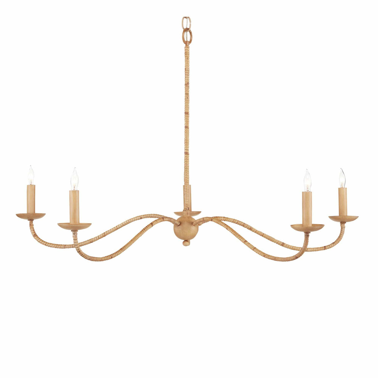 Currey & Company Saxon Chandelier - Rattan Lighting
