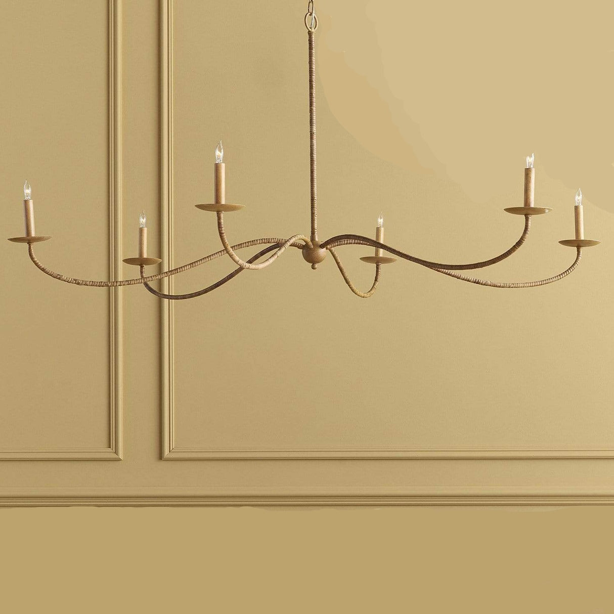 Currey & Company Saxon Chandelier - Rattan Lighting currey-co-9000-0757