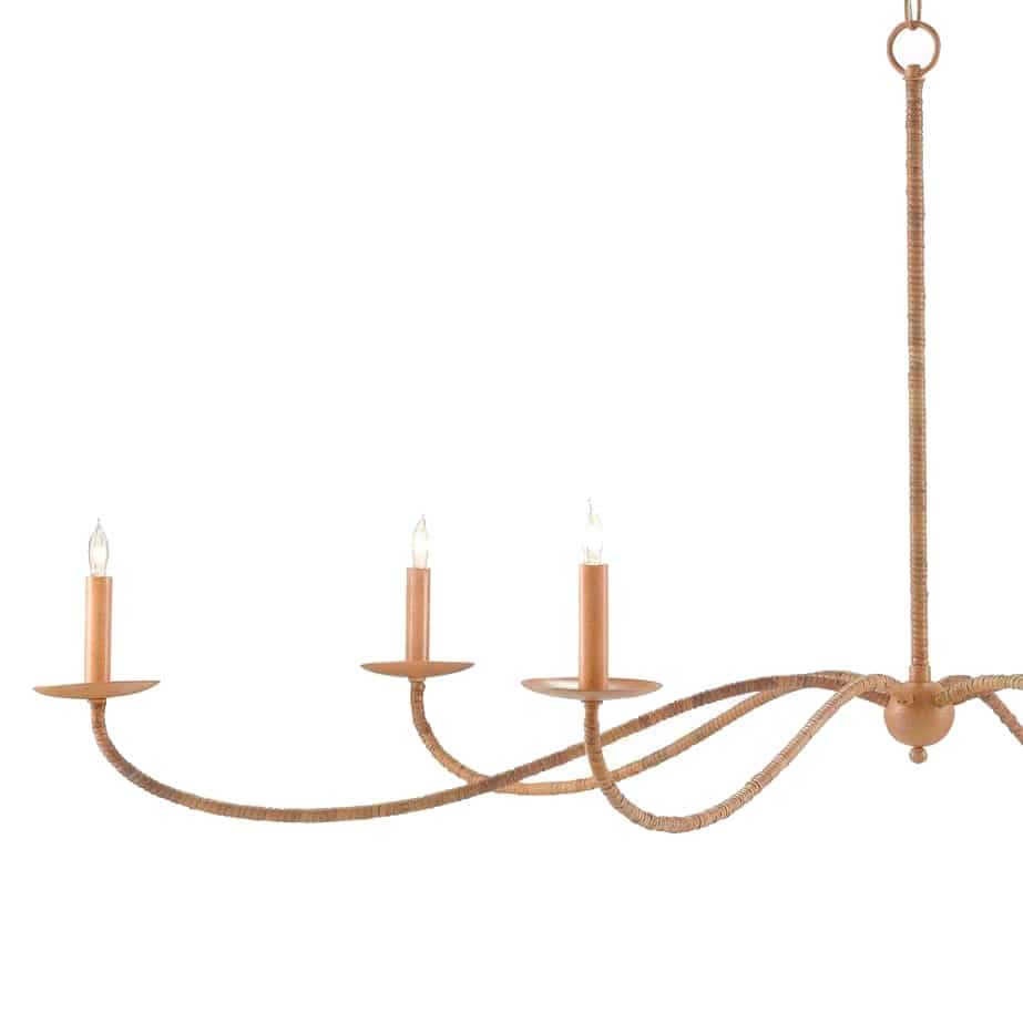 Currey & Company Saxon Chandelier - Rattan Lighting currey-co-9000-0757