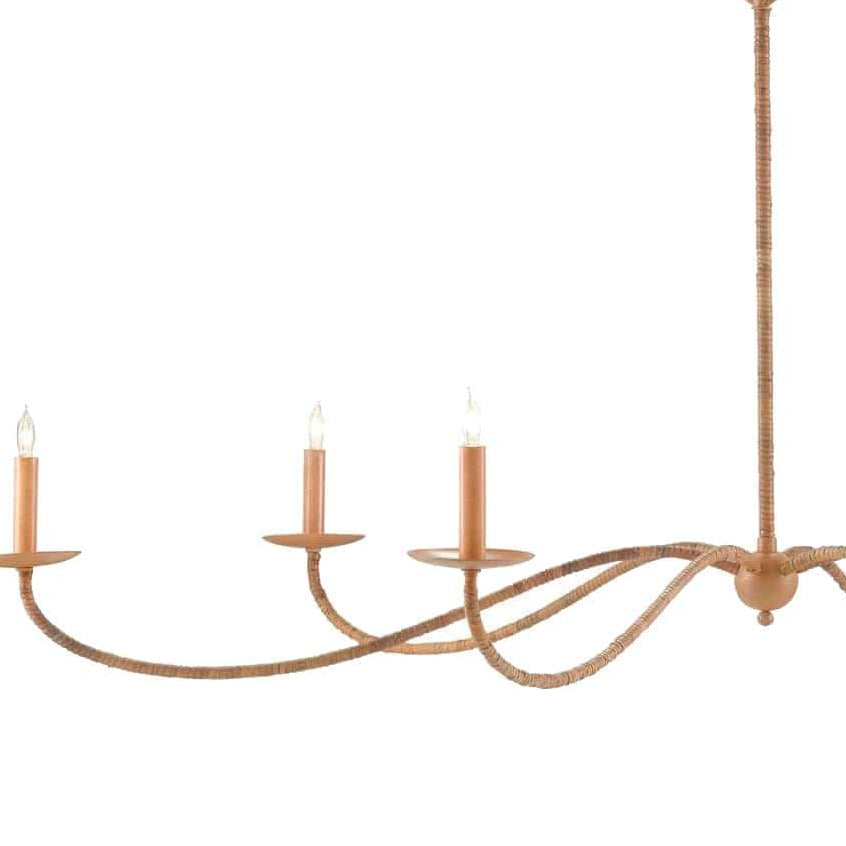 Currey & Company Saxon Chandelier - Rattan Lighting currey-co-9000-0757