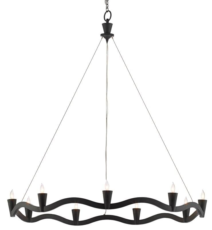 Currey & Company Serpentina White Chandelier Lighting currey-co-9000-0461