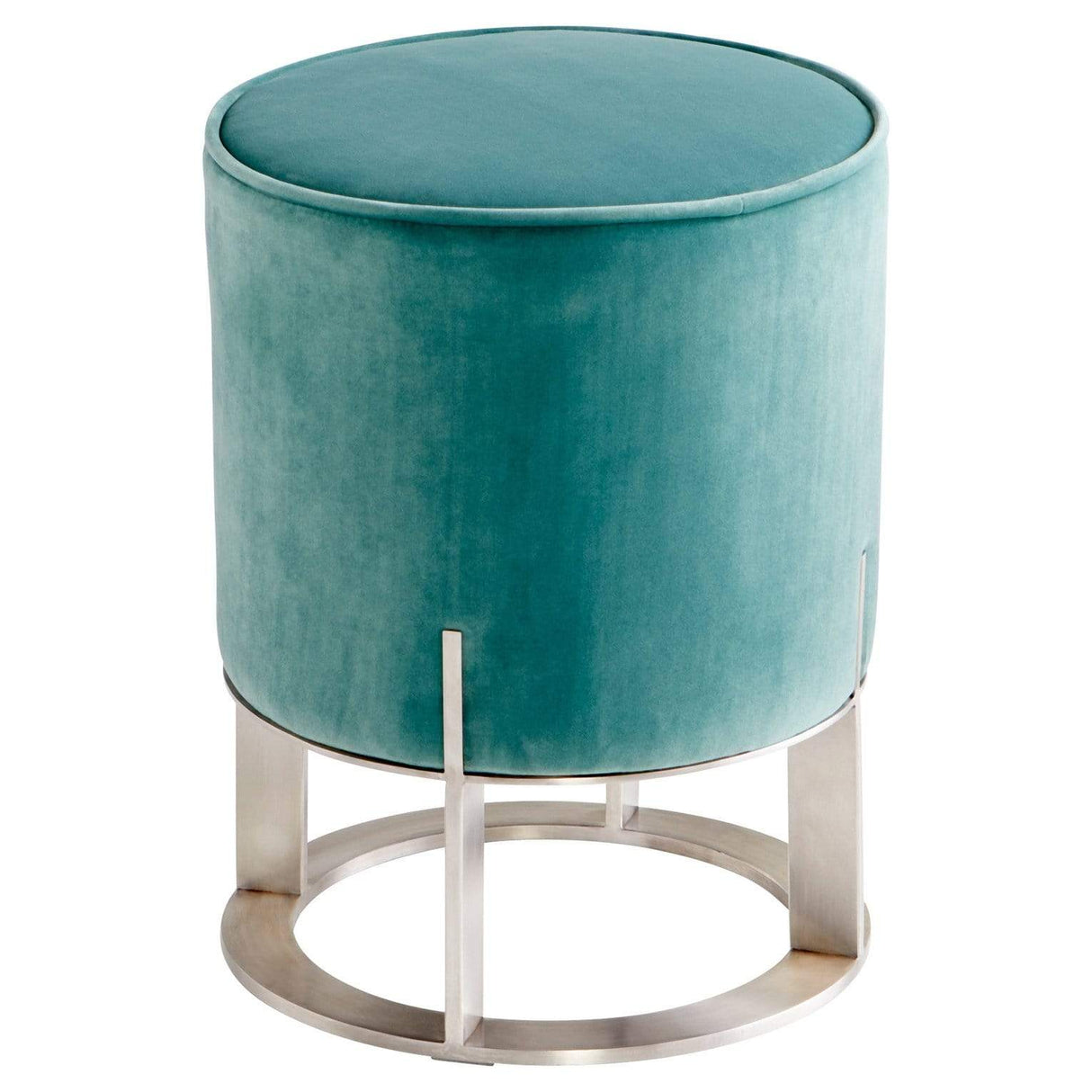 Cyan Opal Throne Ottoman - Stainless Steel Furniture cyan-09594 00190808105332