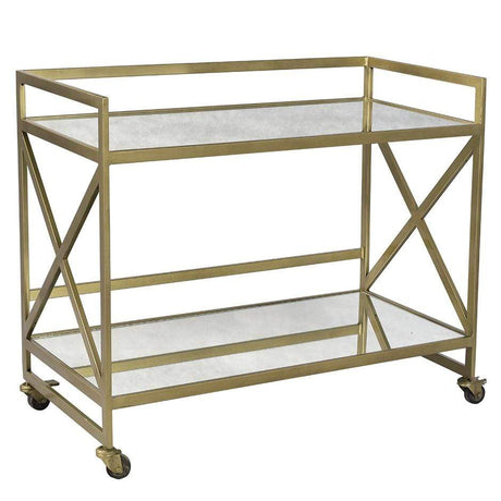 Dovetail Combs Bar Cart - Brass Furniture dovetail-AW107B