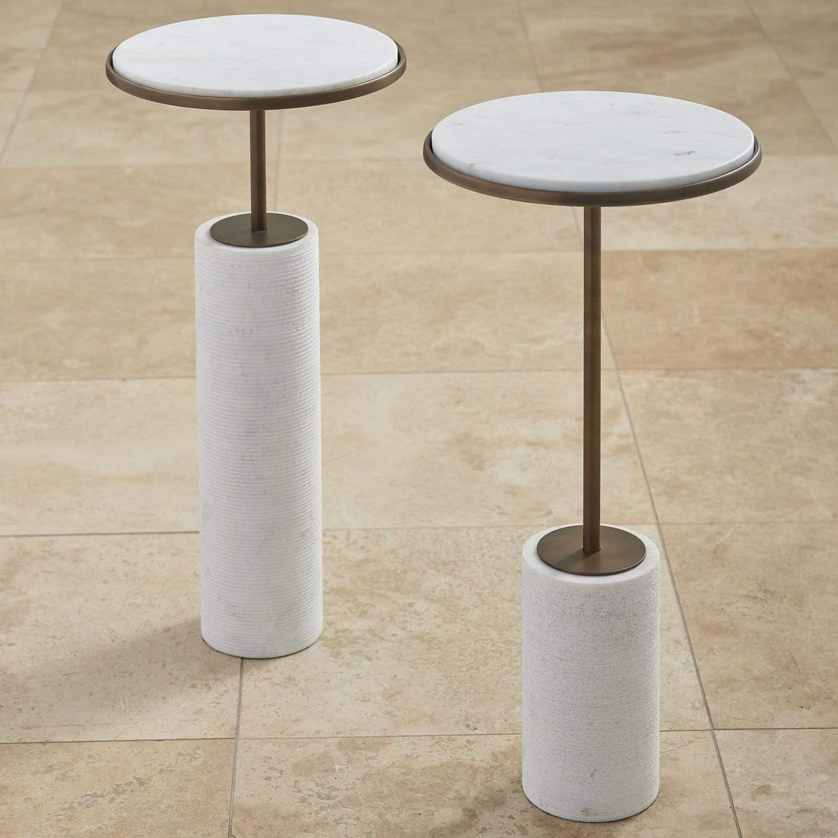 Global Views Cored Marble Tables Furniture