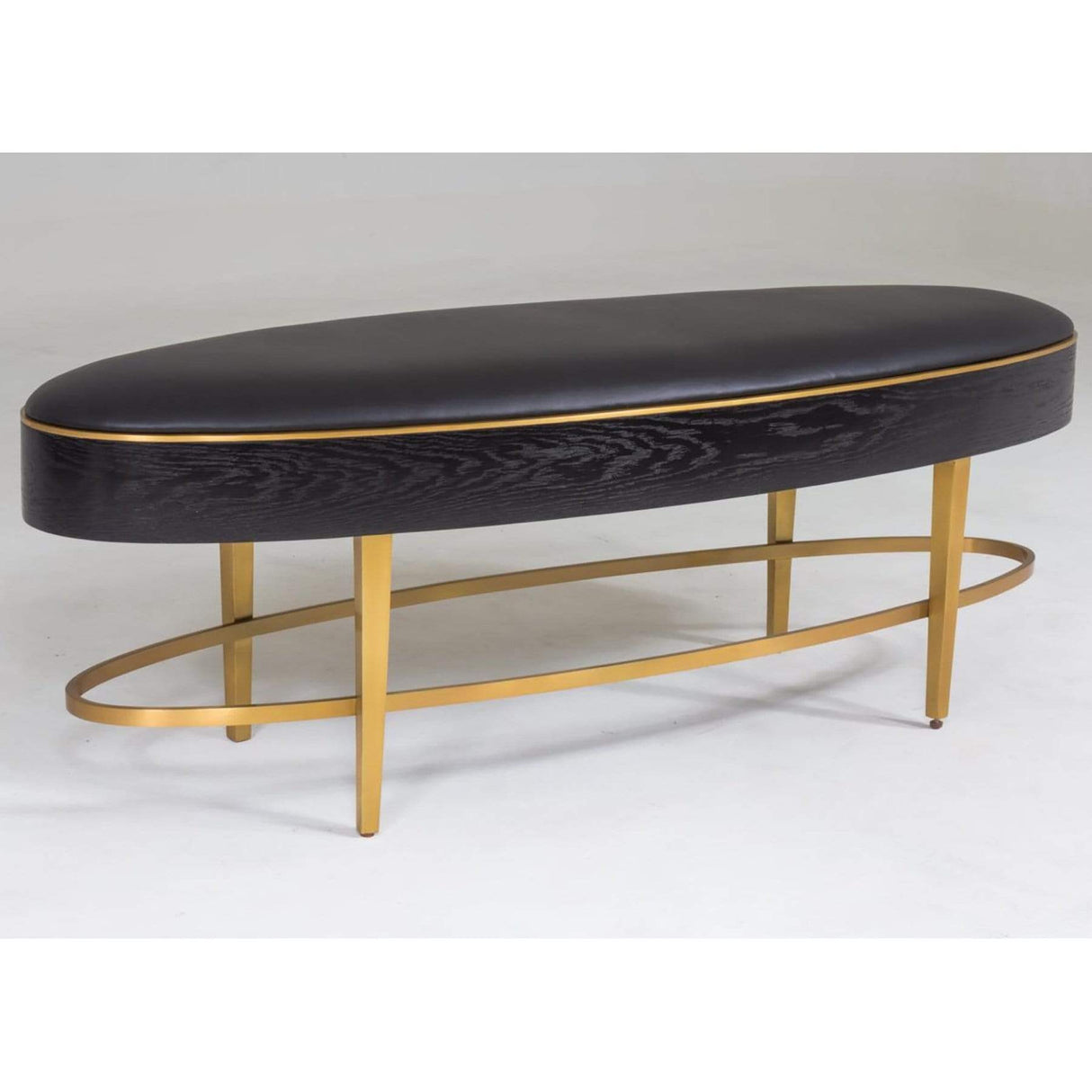 Global Views Ellipse Bench - Ebony Furniture global-views-AG2.20018 00651083075227