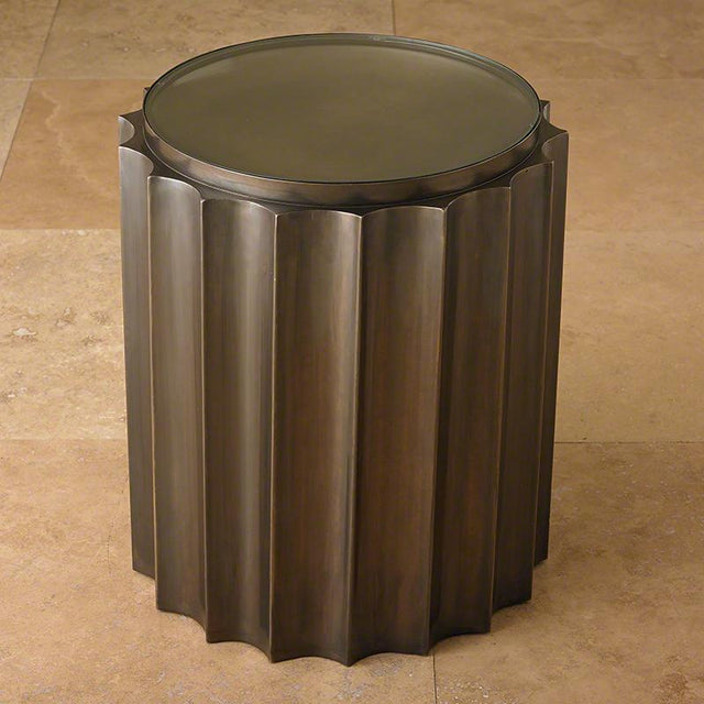 Global Views Fluted Column Table in Bronze Furniture Global-Views-9.92134 00651083921340
