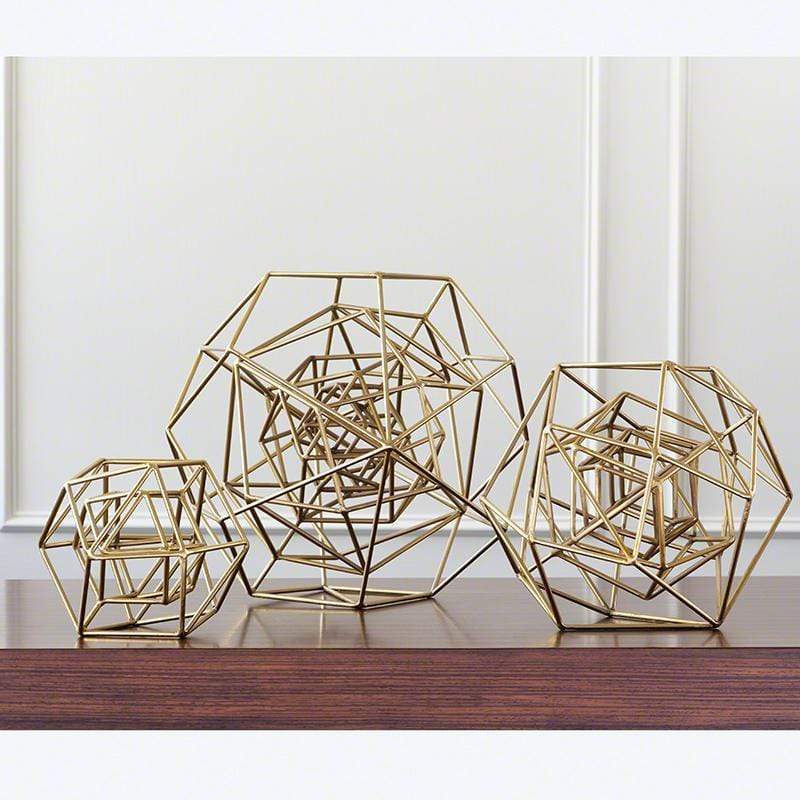 Global Views Geo Sculpture - Gold Decor