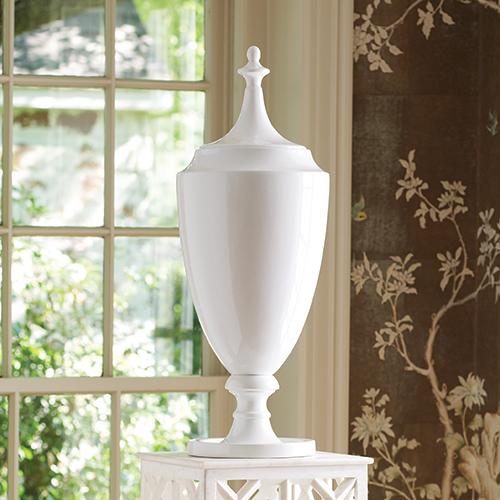 Global Views Grande Urn W/Lid-White Pillow & Decor Global-Views-8.81714 00651083817148