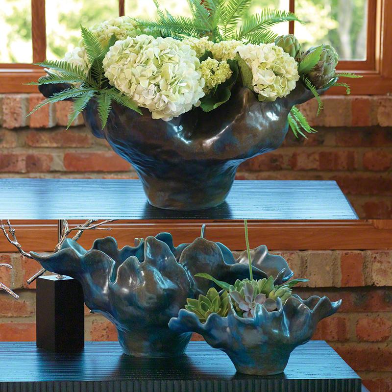 Global Views Meteor Bowl in Blue-Small Pillow & Decor Global-Views-1.10170 00651083101704