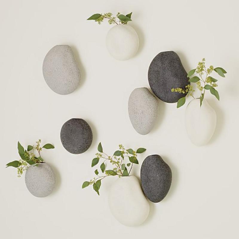 Global Views Pebble Wall Vases - Set of 3 Decor