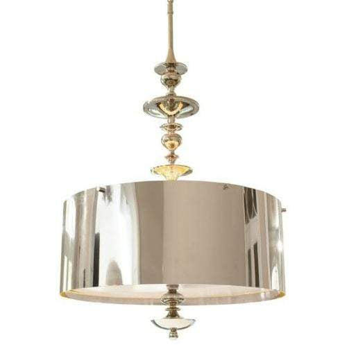 Global Views Turned Pendant in Nickel Finish Lighting