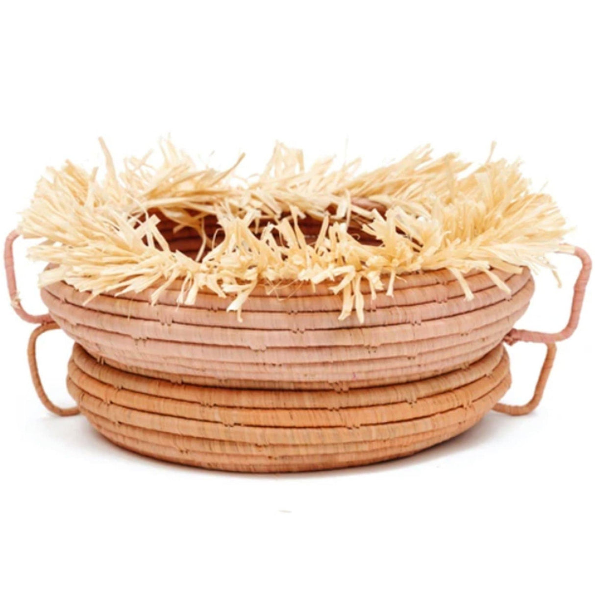 Handwoven Baskets by BLU 11" Fringed Peach + Blossom Catch All Pillow & Decor across-africa-11"-fringed-peach-+-blossom-catch-all