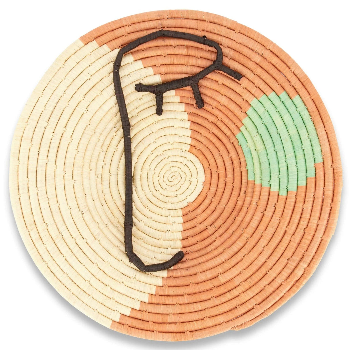 Handwoven Baskets by BLU 16" Abstract Face Town Square Wall Plate Wall across-africa-PW.20171