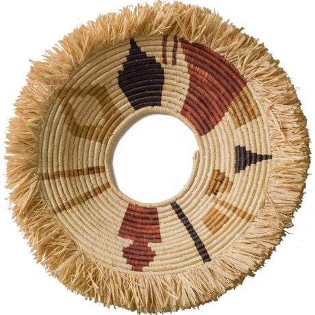 Handwoven Baskets by BLU 20" Fringed Hooped Abstract Wall Plate Decor across-africa-PW.20155
