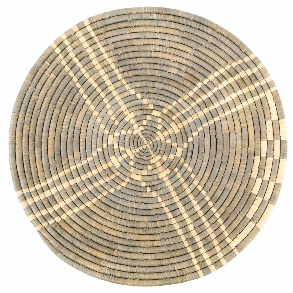 Handwoven Baskets by BLU 21" Large Opal Gray Sanaa Woven Wall Art Plate Wall across-africa-PW.20130