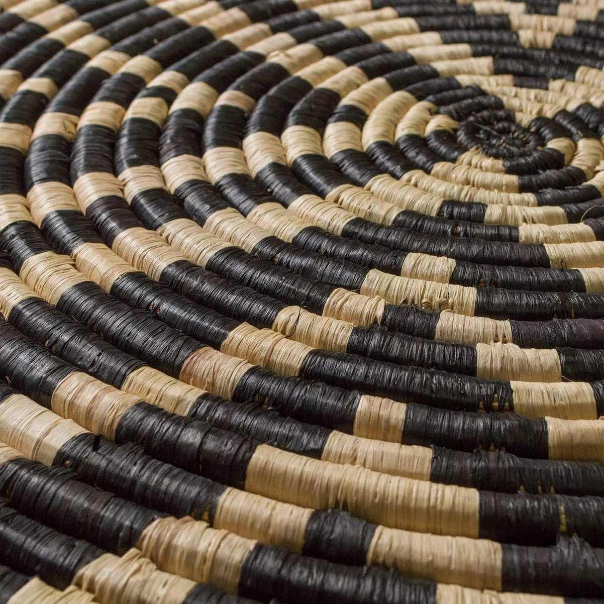Handwoven Baskets by BLU 23" Black & Natural Geo Wall Art Disc Wall across-africa-CDW.20001-45