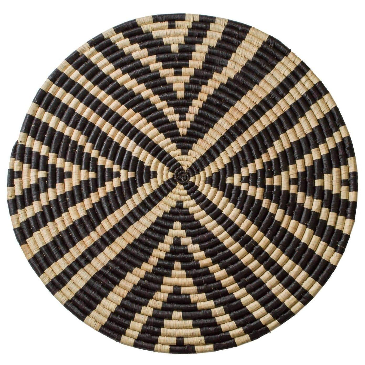 Handwoven Baskets by BLU 23" Black & Natural Geo Wall Art Disc Wall across-africa-CDW.20001-45