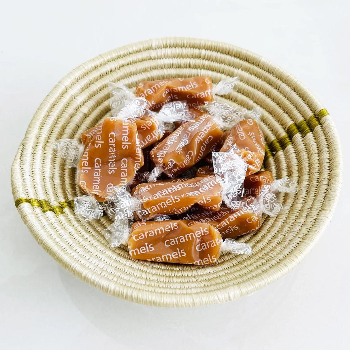 Handwoven Baskets by BLU 6" Small Striped Olive Round Basket Wall across-africa-FB.10712