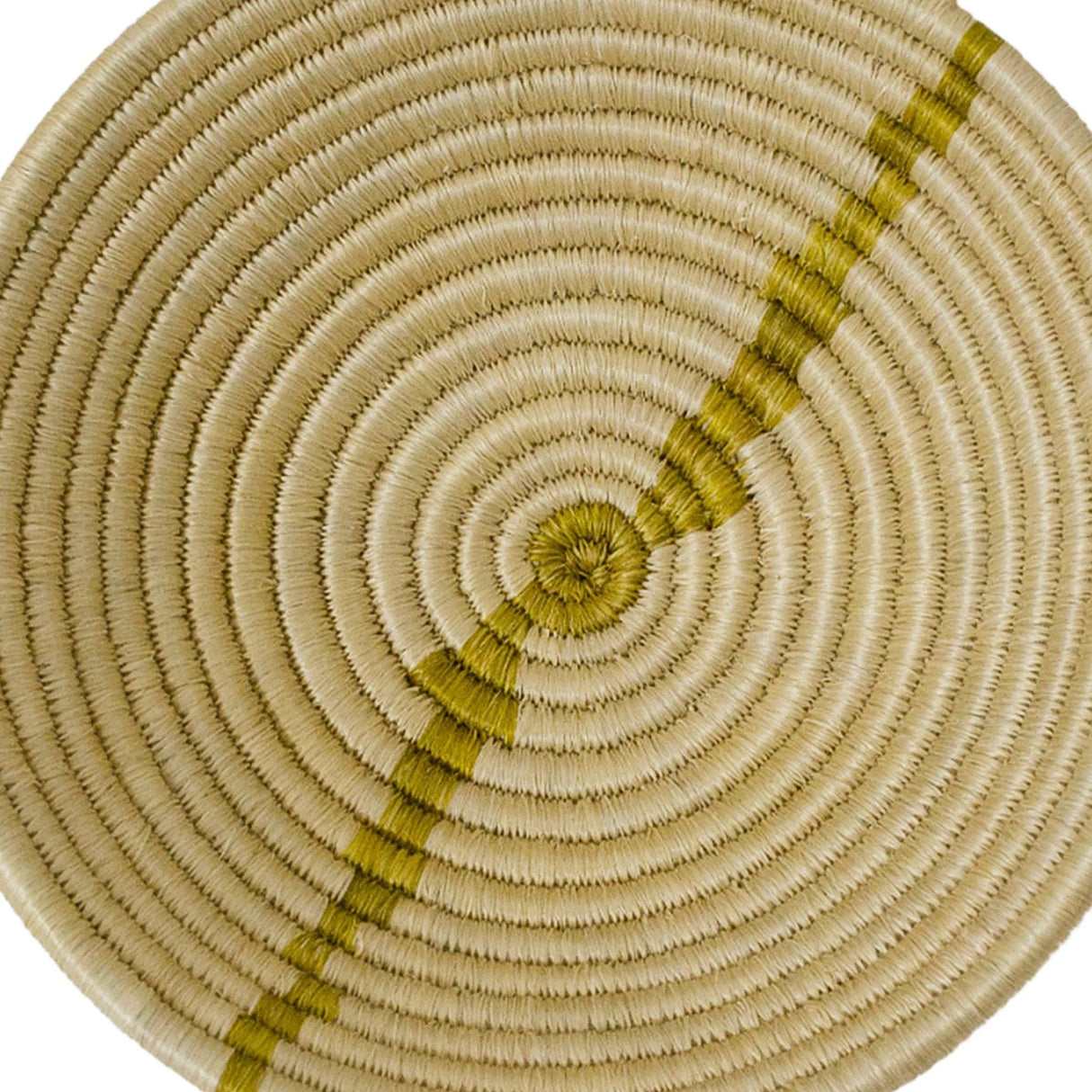 Handwoven Baskets by BLU 6" Small Striped Olive Round Basket Wall across-africa-FB.10712