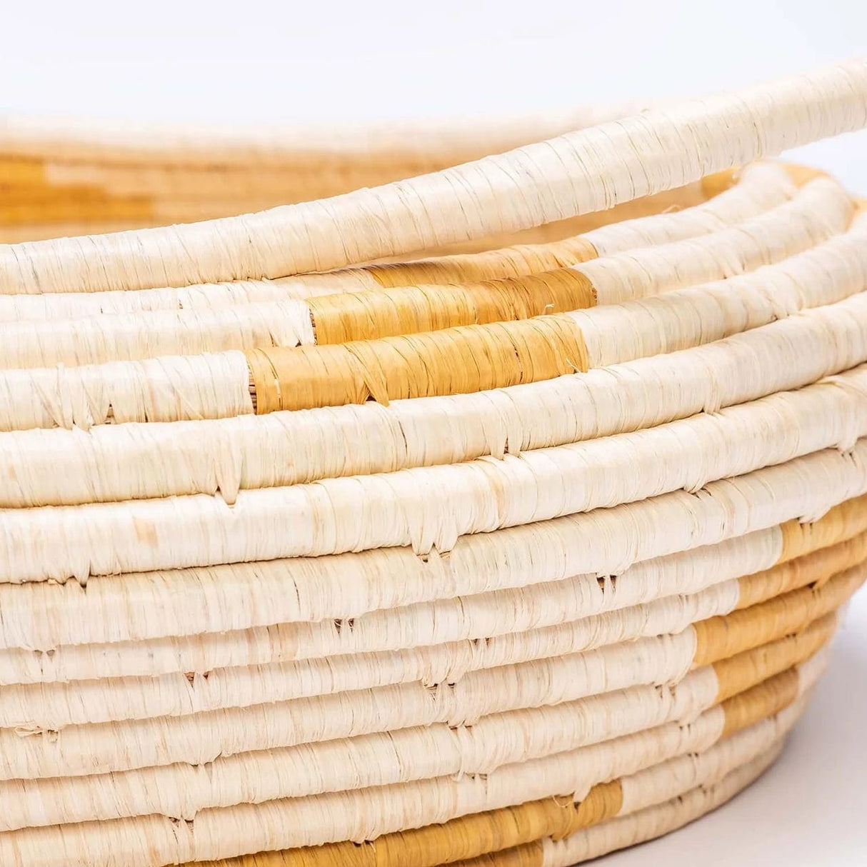 Handwoven Baskets by BLU Mustard Spotted Storage Basket Wall across-africa-CB.20166