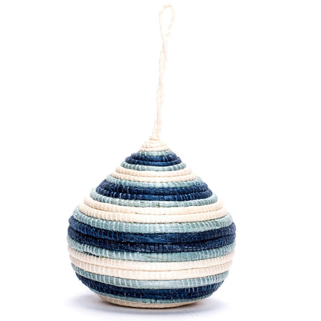 Handwoven Baskets by BLU Soft Blue + Navy Bulb Ornament Pillow & Decor across-africa-OO.10155