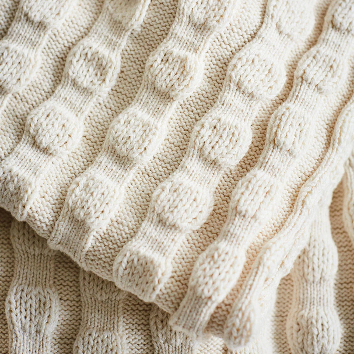 Happy Habitat Puff Balls Throw - Natural Decor happy-habitat-puff-balls-organic-natural