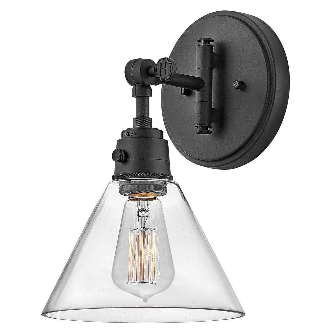 Hinkley Lighting Arti Single Light Sconce Lighting hinkley-3691BK-CL 640665369113