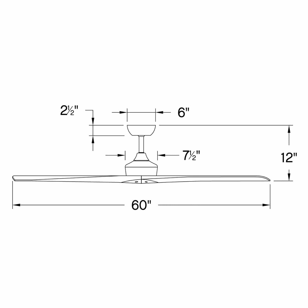 Hinkley Lighting Chisel 60" Indoor/Outdoor Fan Lighting