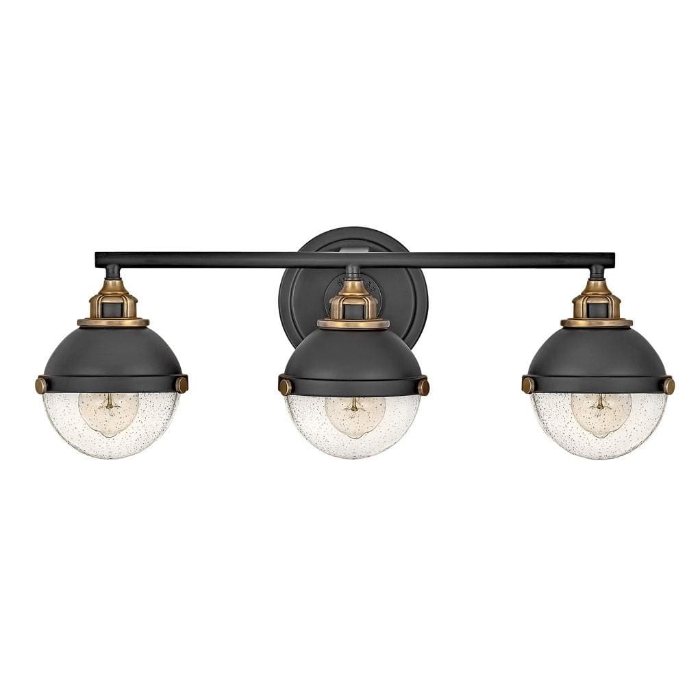 Hinkley Lighting Fletcher Three Light Vanity Sconce - Black Lighting hinkley-5173BK 640665517316