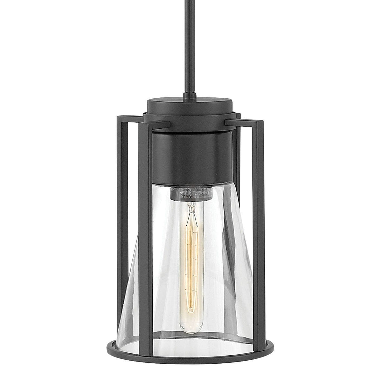 Hinkley Lighting Refinery Pendant - Black with Clear Glass Lighting hinkley-63307BK-CL 00640665633108