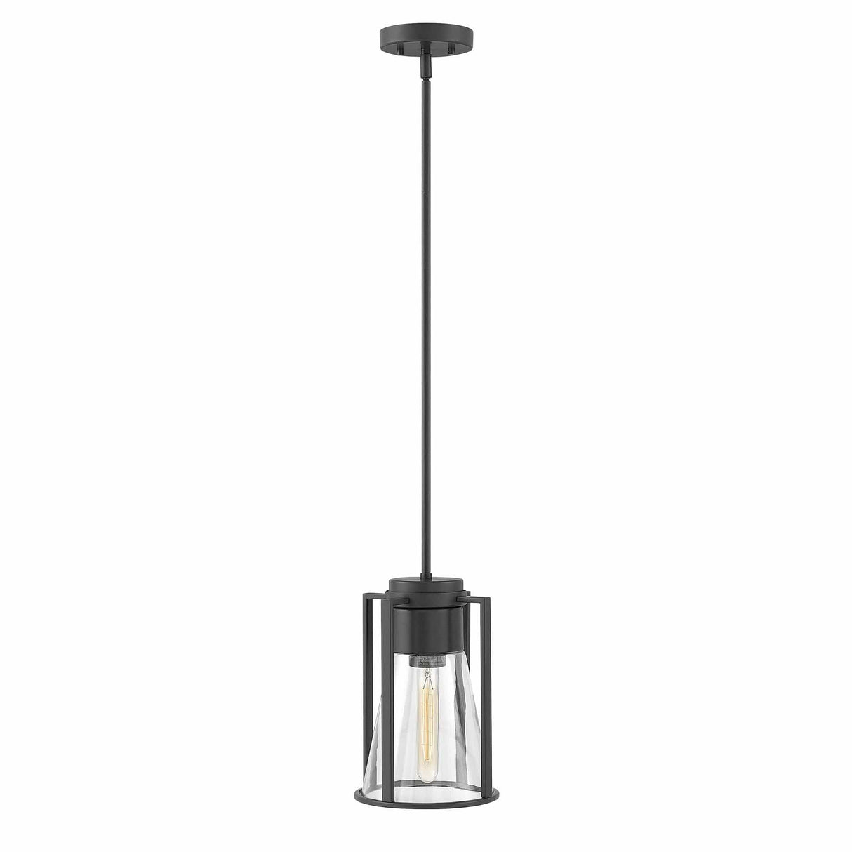 Hinkley Lighting Refinery Pendant - Black with Clear Glass Lighting hinkley-63307BK-CL 00640665633108