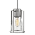 Hinkley Lighting Refinery Pendant - Brushed Nickel with Clear Glass Lighting hinkley-63307BN-CL 00640665633023