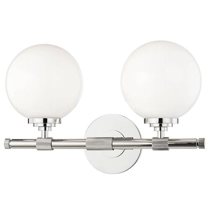Hudson Valley Bowery 2 Light Vanity Sconce - Polished Nickel Lighting hudson-valley-3702-PN 00806134883225
