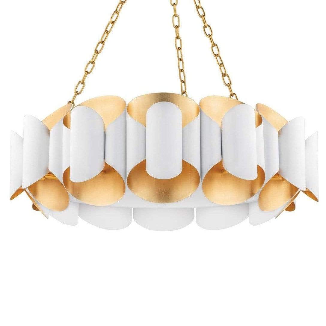 Hudson Valley Lighting Banks Chandelier - Gold Leaf/White Lighting
