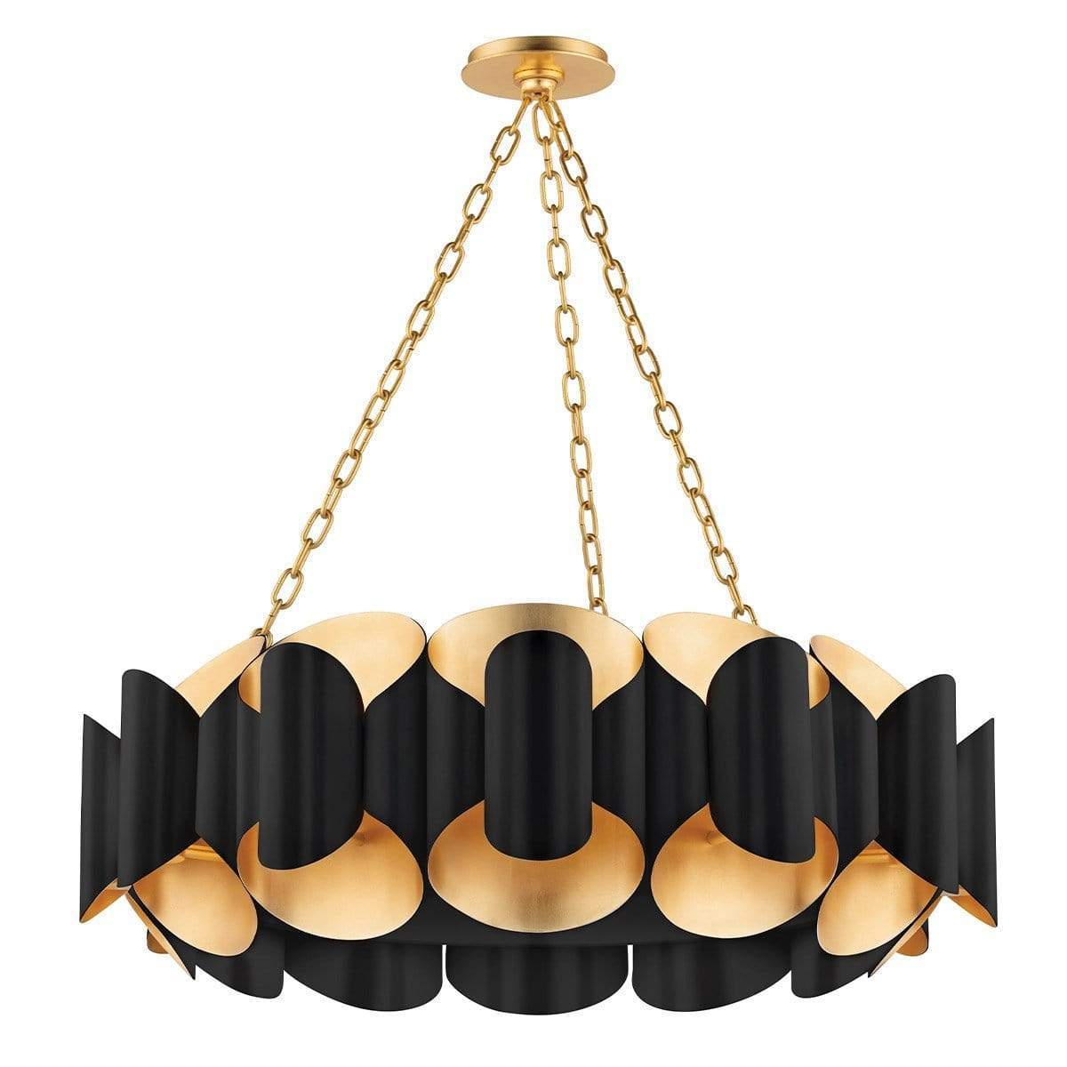 Hudson Valley Lighting Banks Chandelier - Gold Leaf/White Lighting hudson-valley-8534-GL/BK