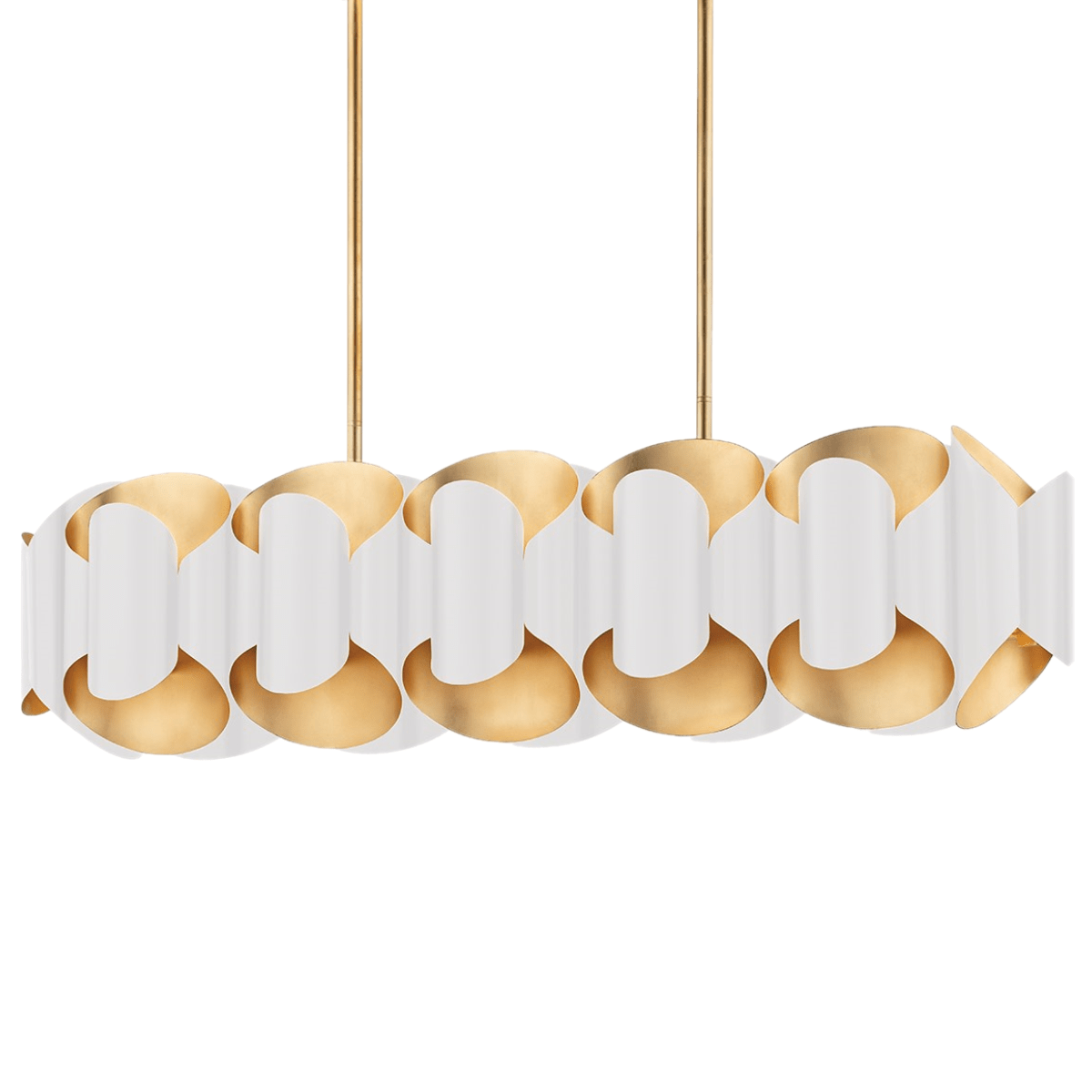 Hudson Valley Lighting Banks Linear Chandelier - Gold Leaf/White Lighting