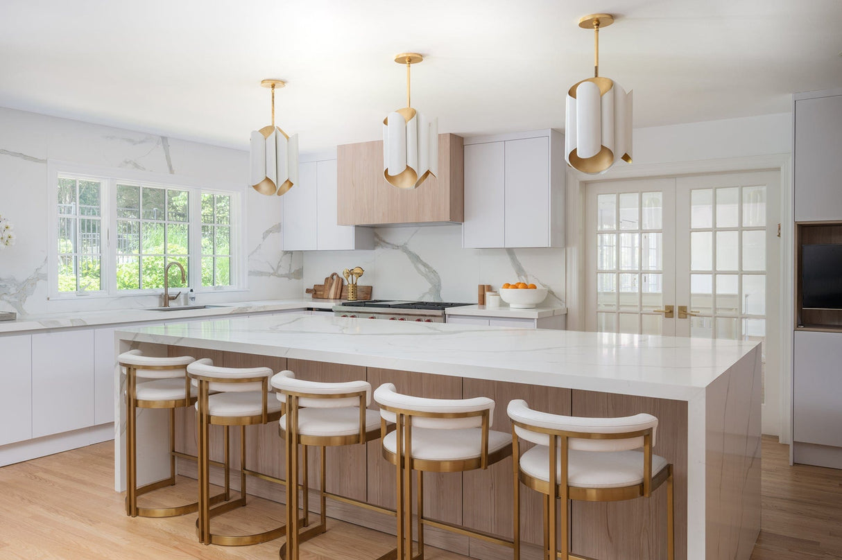 Hudson Valley Lighting Banks Pendant - Gold Leaf/White Lighting