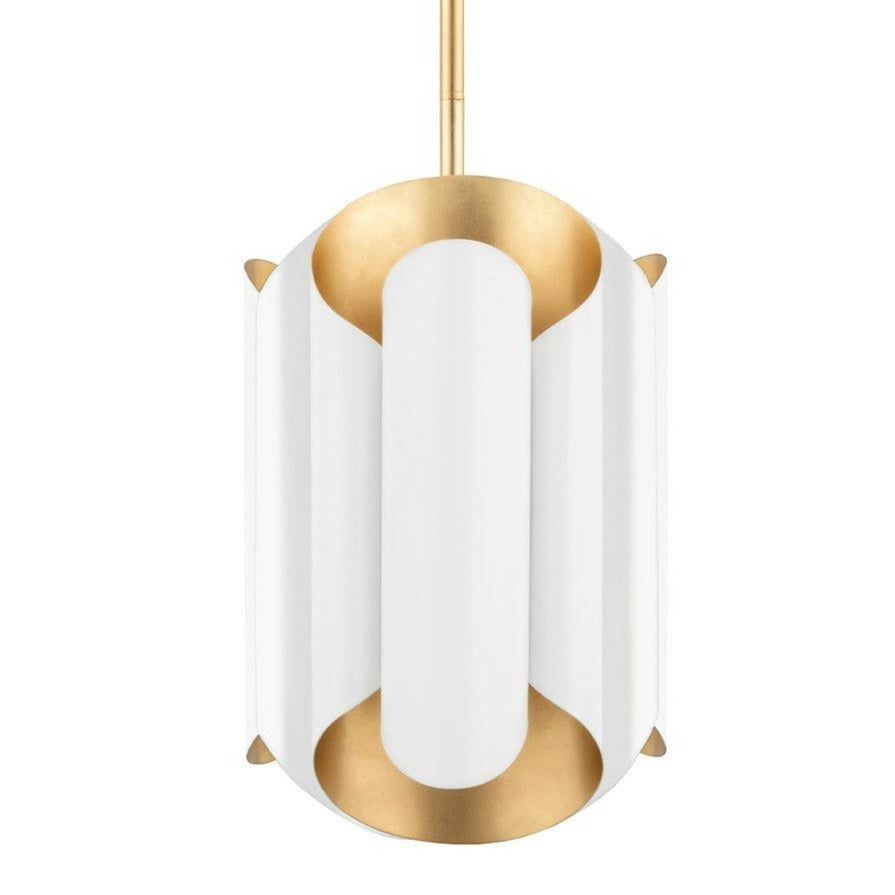 Hudson Valley Lighting Banks Pendant - Gold Leaf/White Lighting HUDSON-VALLEY-8513-GL/WH