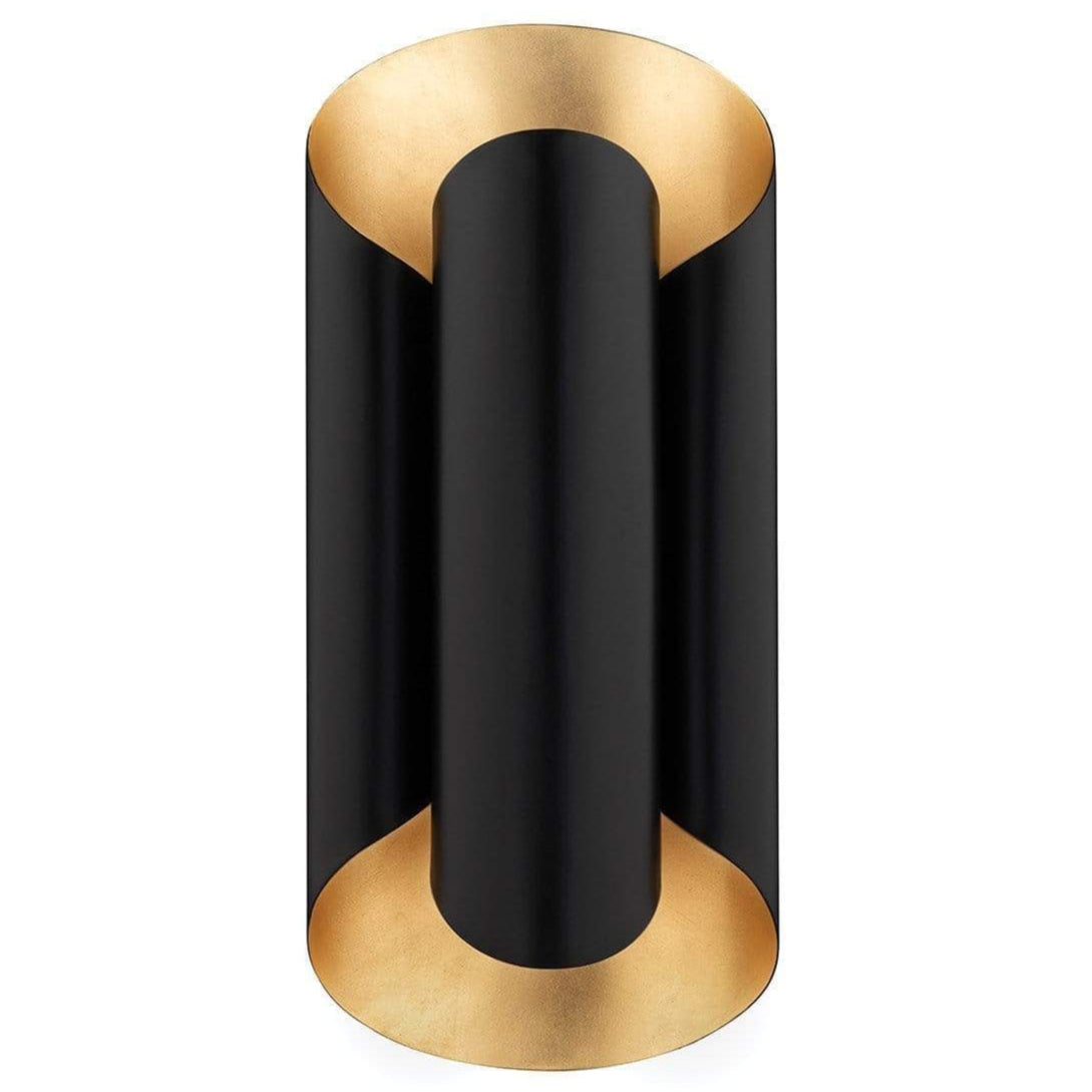 Hudson Valley Lighting Banks Wall Sconce- Gold Leaf/White Lighting hudson-valley-8500-GL/BK