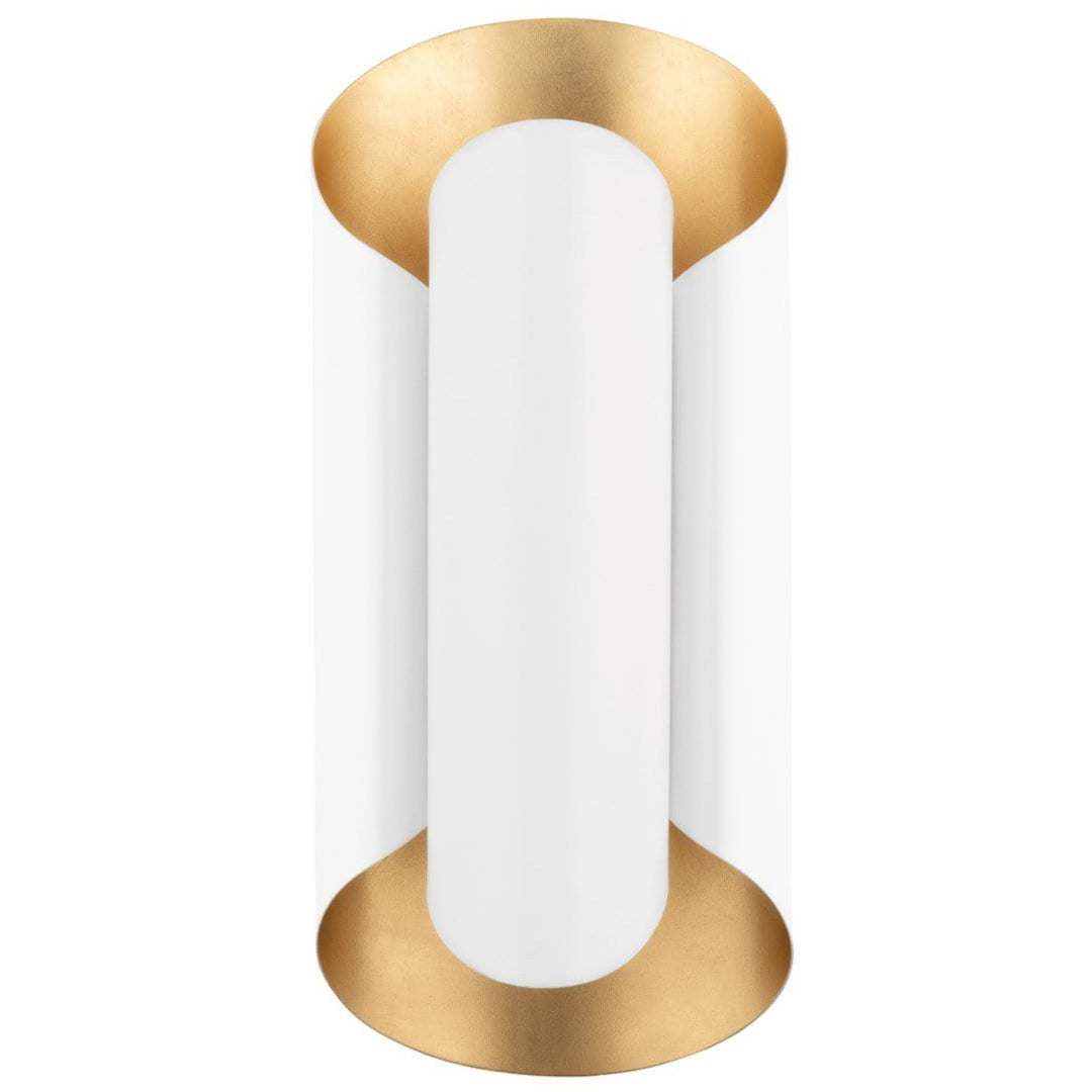 Hudson Valley Lighting Banks Wall Sconce- Gold Leaf/White Lighting hudson-valley-8500-GL/WH