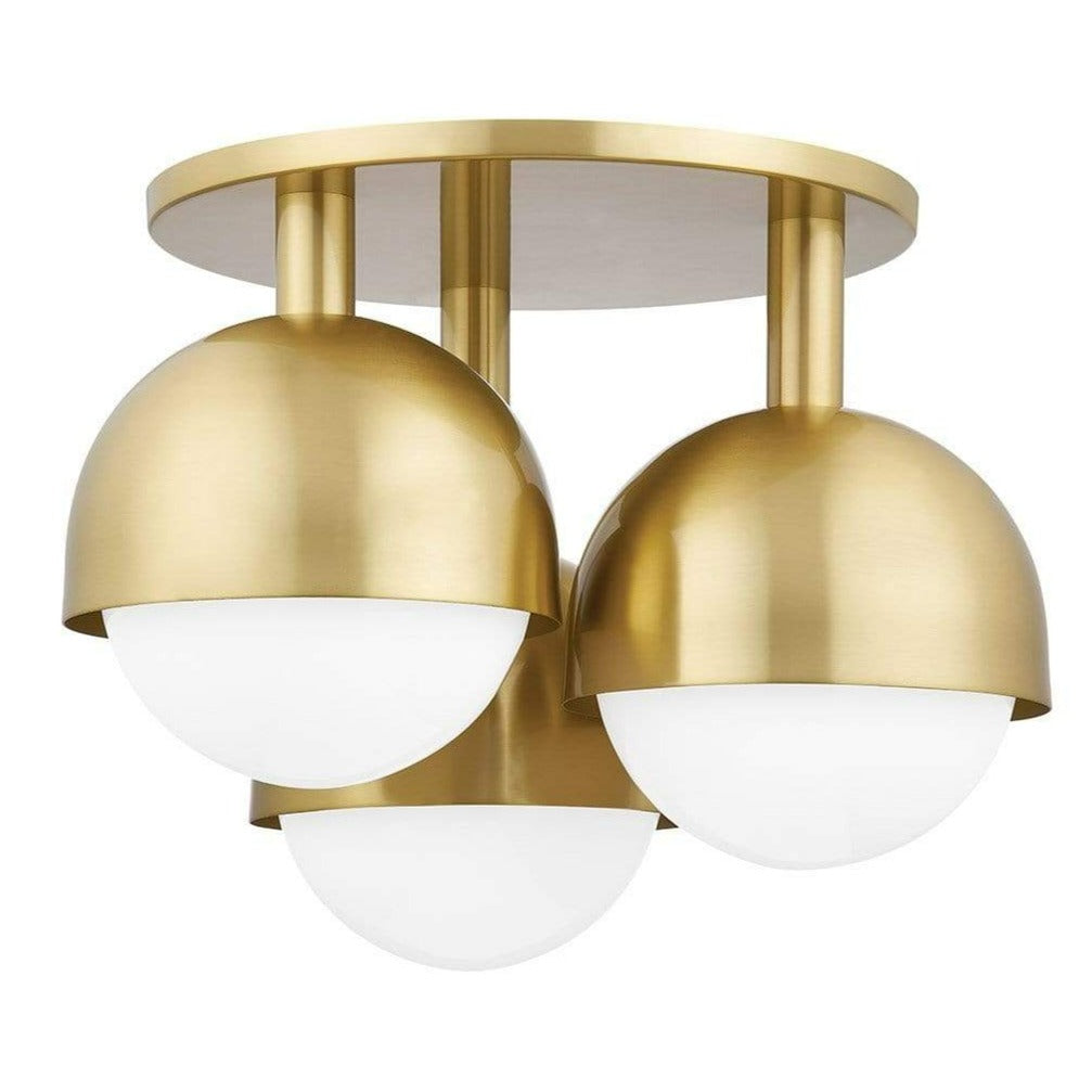 Hudson Valley Lighting Foster Semi Flush Mount - Aged Brass Lighting hudson-valley-1203-AGB