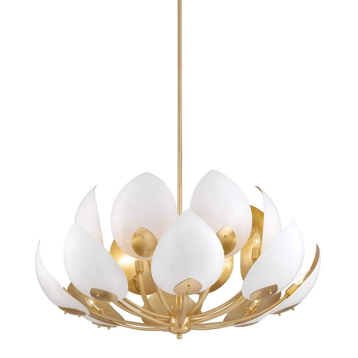 Hudson Valley Lotus Chandelier - Gold Leaf/White Lighting hudson-valley-5739-GL/WH 806134899264