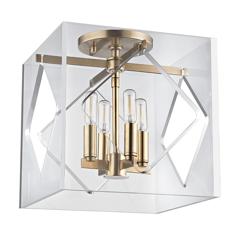 Hudson Valley Travis Flush Mount - Brass Lighting hudson-valley-5912F-AGB-Ceiling
