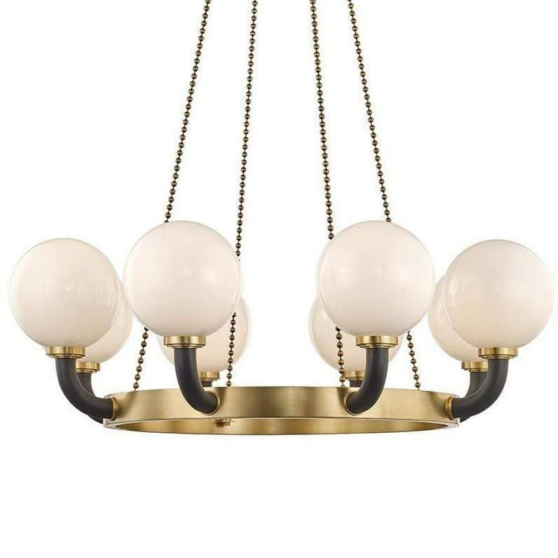 Hudson Valley Werner 8 Light Chandelier - Aged Brass/Black Lighting hudson-valley-3646-AGB/BK 00806134879938