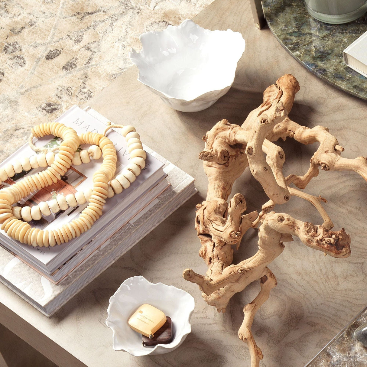 Jamie Young Co. Fleur Ceramic Bowl Set Pillow & Decor