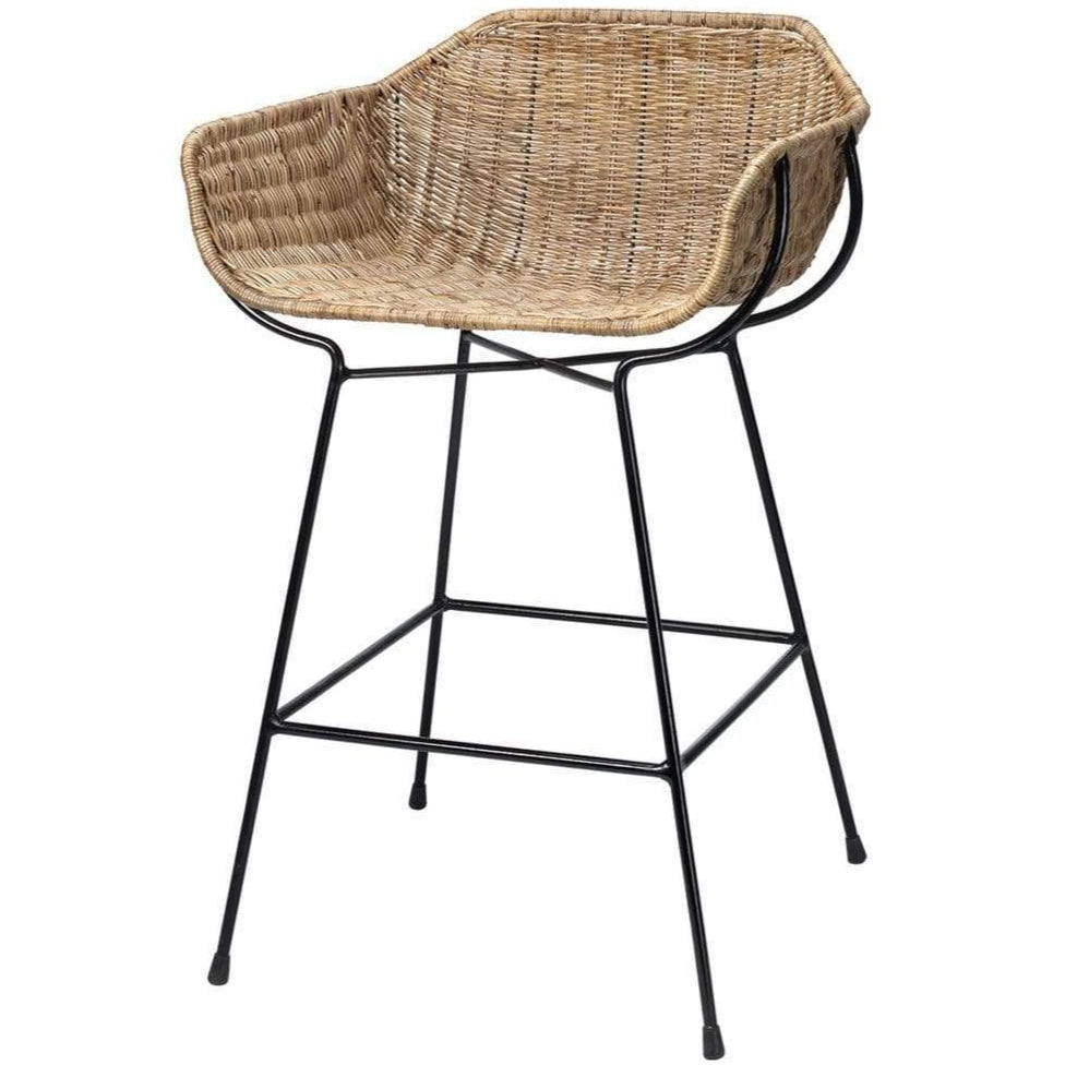 Jamie Young Co. Nusa Bar & Counter Stool - Rattan/Steel Furniture