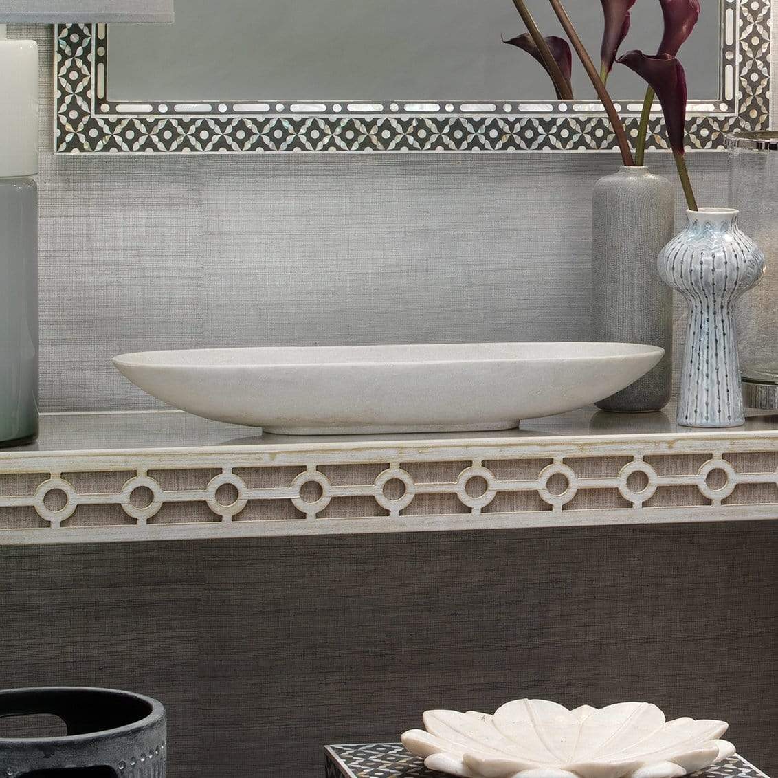 Jamie Young Co. Oval Marble Bowl Decor jamie-young-7LONG-BOWH 688933010862