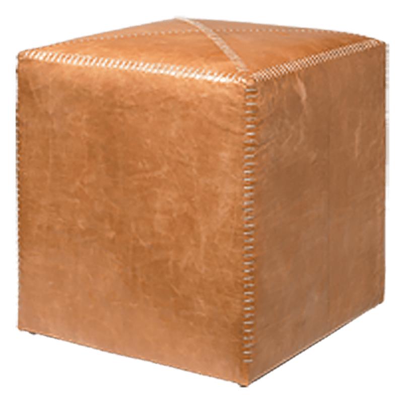 Jamie Young Co. Small Buff Leather Ottoman Furniture Jamie-Young-20OTTO-SMLE 00190257598426