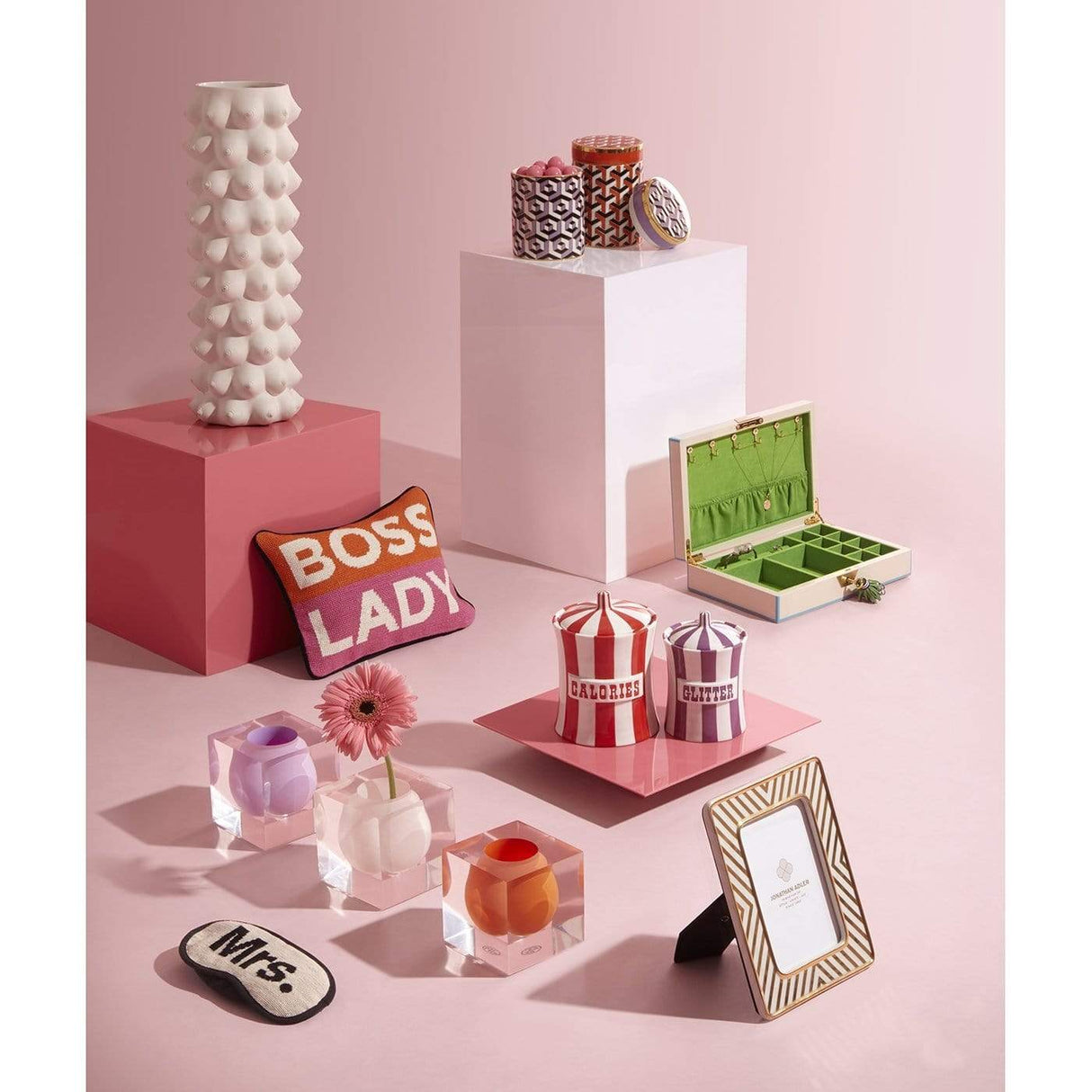 Jonathan Adler Boss Lady Needlepoint Pillow Pillow & Decor jonathan-adler-26660 00848539078912