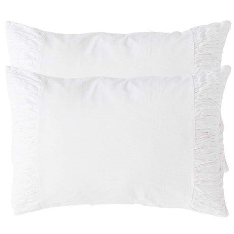Lazybones Rosette Standard Pillowcase Set in White Organic Cotton Bedding and Bath Lazybones-pcwht